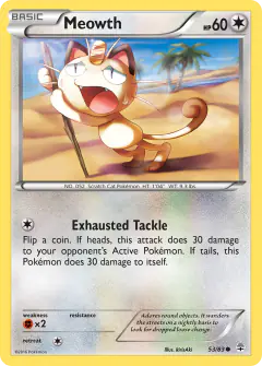 Meowth 53/83 Common card from Generations