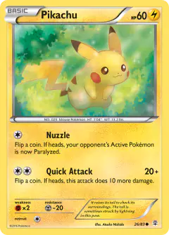 Pikachu 26/83 Common card from Generations