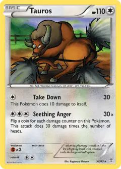 Tauros 57/83 Rare card from Generations