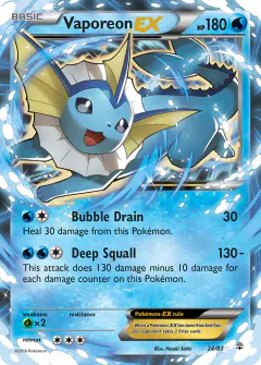 Vaporeon-EX 24/83 Rare Holo EX card from Generations