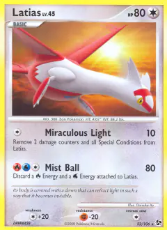 Latias 22/106 Rare card from Great Encounters