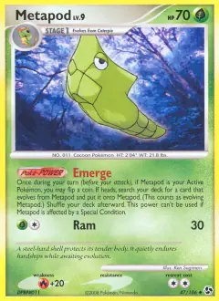 Metapod 47/106 Uncommon card from Great Encounters