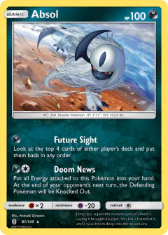 Absol 81/145 Rare Holo card from Guardians Rising
