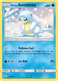 Alolan Sandshrew 19/145 Common card from Guardians Rising