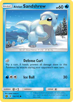 Alolan Sandshrew 19a/145 Common card from Guardians Rising