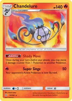 Chandelure 13/145 Rare Holo card from Guardians Rising
