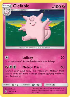 Clefable 89/145 Uncommon card from Guardians Rising