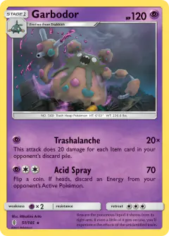 Garbodor 51/145 Rare card from Guardians Rising
