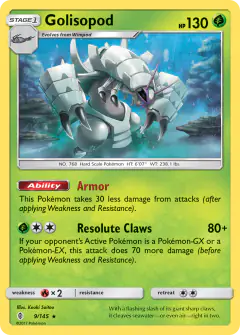 Golisopod 9/145 Rare Holo card from Guardians Rising