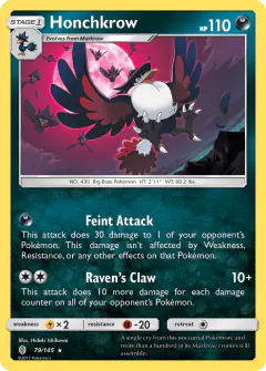 Honchkrow 79/145 Rare card from Guardians Rising