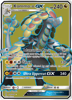 Kommo-o-GX 141/145 Rare Ultra card from Guardians Rising