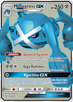 Metagross-GX 139/145 Rare Ultra card from Guardians Rising