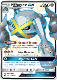 Metagross-GX 157a/145 Rare Ultra card from Guardians Rising