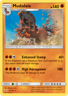 Mudsdale 76/145 Rare Holo card from Guardians Rising
