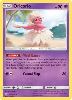Oricorio 55/145 Rare card from Guardians Rising