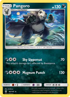 Pangoro 82/145 Rare card from Guardians Rising