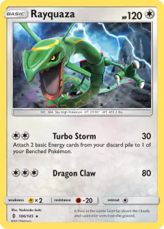 Rayquaza 106/145 Rare card from Guardians Rising
