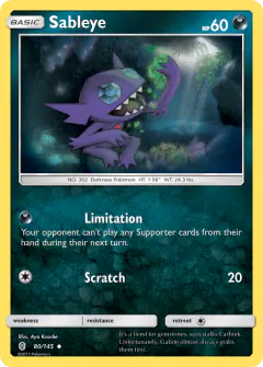 Sableye 80/145 Uncommon card from Guardians Rising