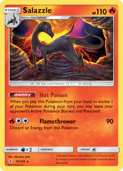 Salazzle 16/145 Rare card from Guardians Rising