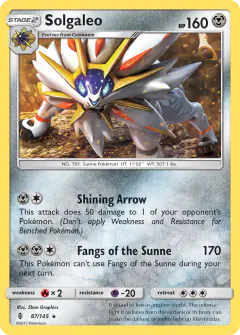Solgaleo 87/145 Rare card from Guardians Rising