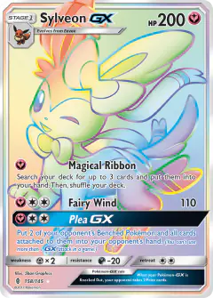 Sylveon-GX 158/145 Rare Rainbow card from Guardians Rising