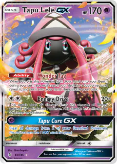 Tapu Lele-GX 60/145 Rare Holo GX card from Guardians Rising