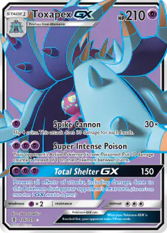 Toxapex-GX 136/145 Rare Ultra card from Guardians Rising