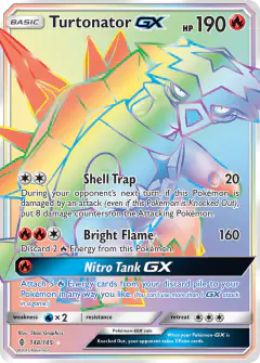 Turtonator-GX 148/145 Rare Rainbow card from Guardians Rising
