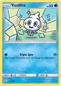 Vanillite 33/145 Common card from Guardians Rising