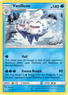 Vanilluxe 35/145 Rare card from Guardians Rising