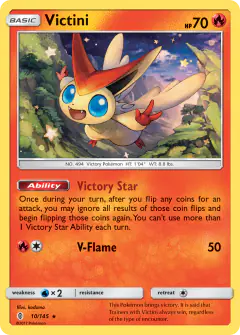 Victini 10/145 Rare Holo card from Guardians Rising