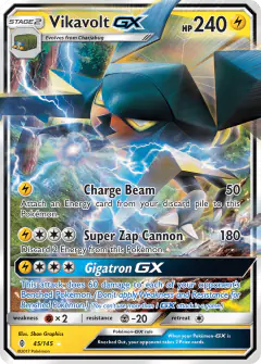 Vikavolt-GX 45/145 Rare Holo GX card from Guardians Rising