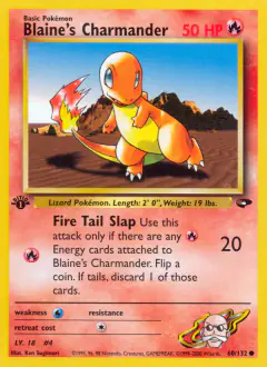 Blaine's Charmander 60/132 Common card from Gym Challenge