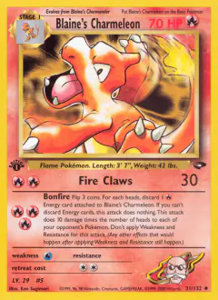 Blaine's Charmeleon 31/132 Uncommon card from Gym Challenge