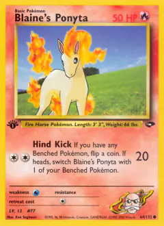 Blaine's Ponyta 64/132 Common card from Gym Challenge