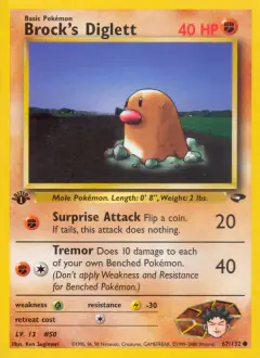 Brock's Diglett 67/132 Common card from Gym Challenge