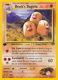Brock's Dugtrio 22/132 Rare card from Gym Challenge