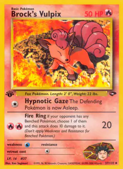 Brock's Vulpix 37/132 Uncommon card from Gym Challenge