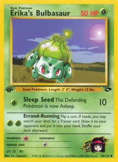 Erika's Bulbasaur 39/132 Uncommon card from Gym Challenge