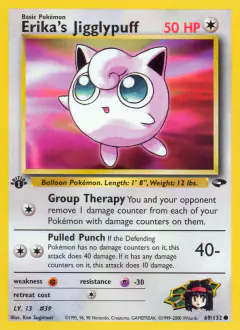 Erika's Jigglypuff 69/132 Common card from Gym Challenge