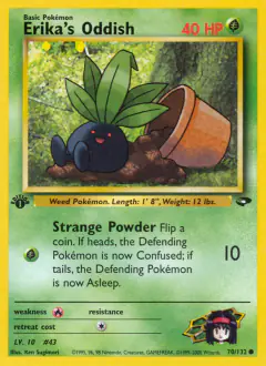 Erika's Oddish 70/132 Common card from Gym Challenge