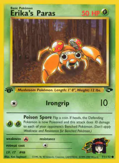 Erika's Paras 71/132 Common card from Gym Challenge
