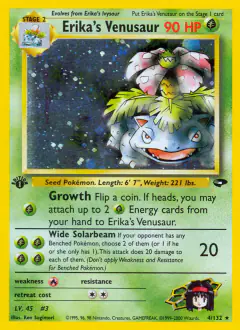 Erika's Venusaur 4/132 Rare Holo card from Gym Challenge