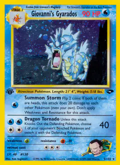 Giovanni's Gyarados 5/132 Rare Holo card from Gym Challenge