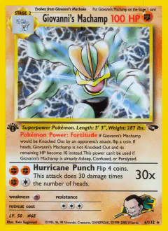 Giovanni's Machamp 6/132 Rare Holo card from Gym Challenge