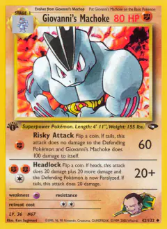 Giovanni's Machoke 42/132 Uncommon card from Gym Challenge