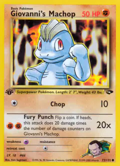 Giovanni's Machop 72/132 Common card from Gym Challenge