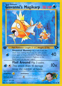 Giovanni's Magikarp 73/132 Common card from Gym Challenge