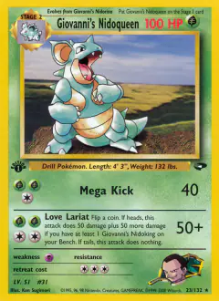 Giovanni's Nidoqueen 23/132 Rare card from Gym Challenge