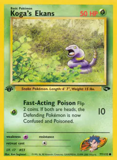 Koga's Ekans 77/132 Common card from Gym Challenge